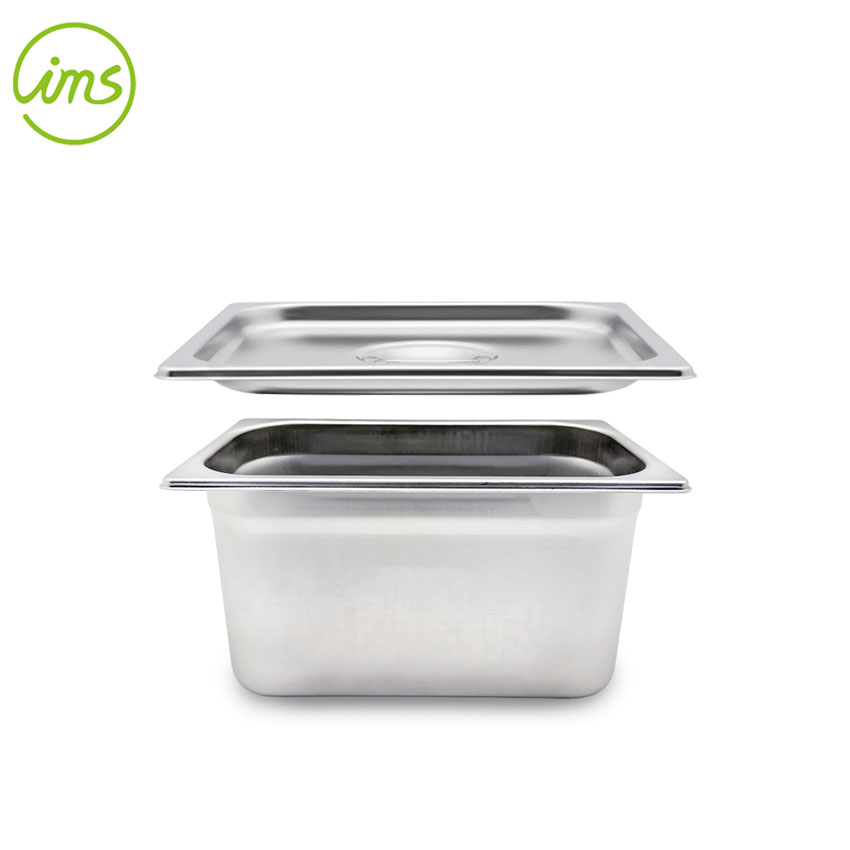 1/9 Size Stainless Steel Deep Steam Table Pan with Tight-Fitting Lid